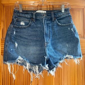 abercrombie & fitch a&f ultra high rise mom short
